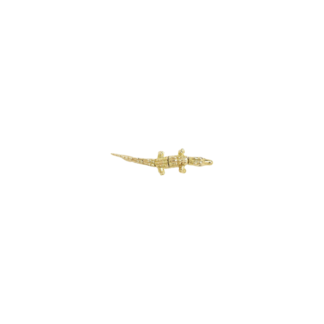 Alligator Yellow Gold Convertible Bite Earring – Henri Noël