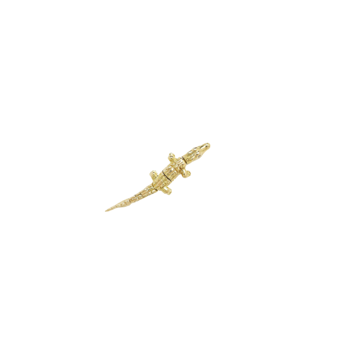 Alligator Yellow Gold Convertible Bite Earring – Henri Noël