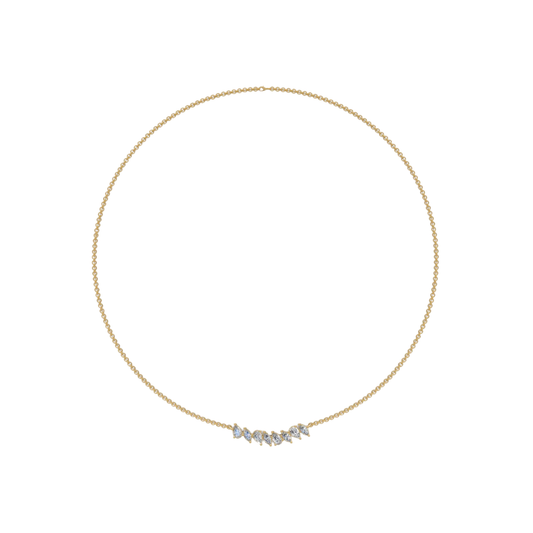 Alternating Pear and Marquise Diamond Necklace