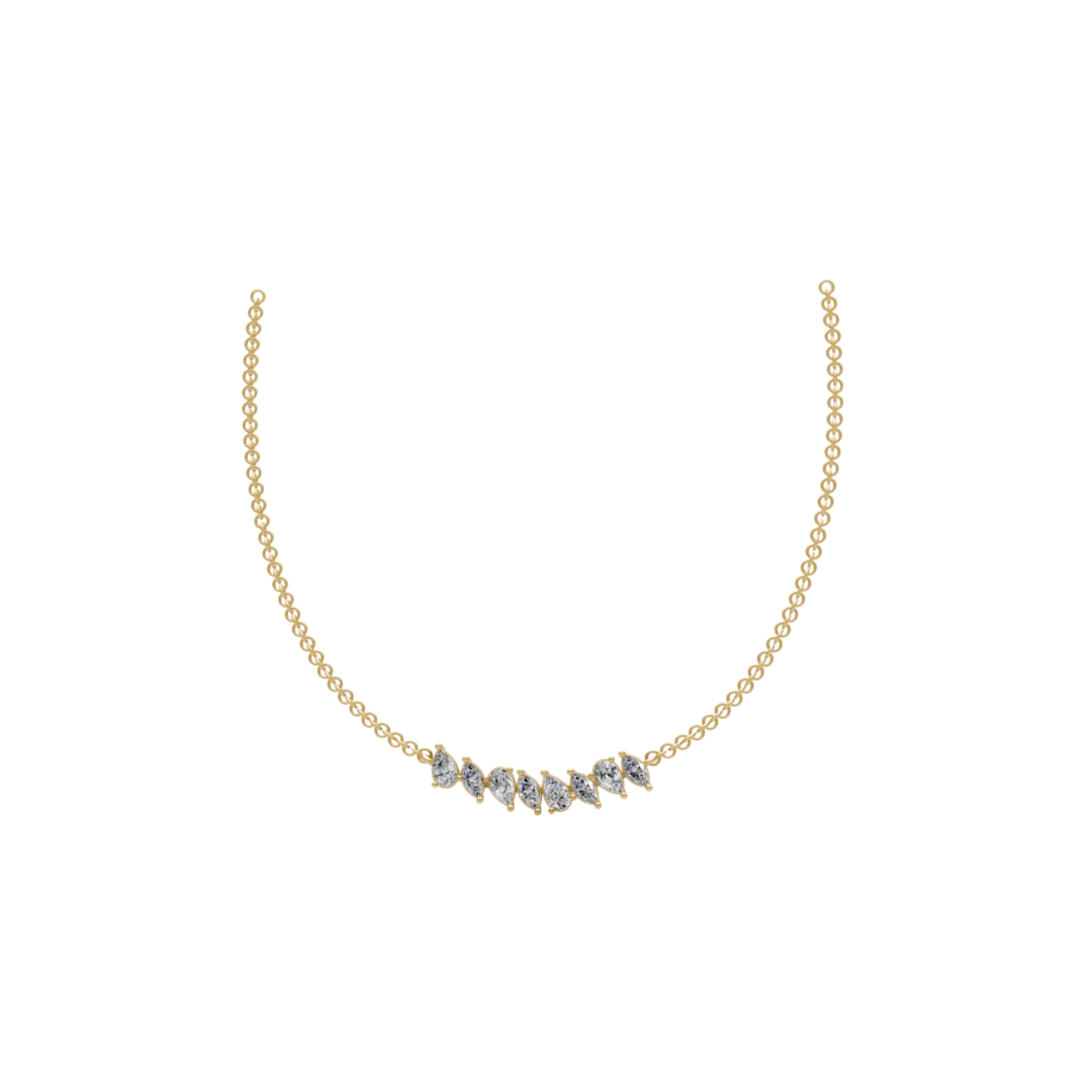 Alternating Pear and Marquise Diamond Necklace