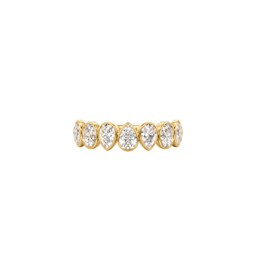 Alternating Pear Diamond Ring