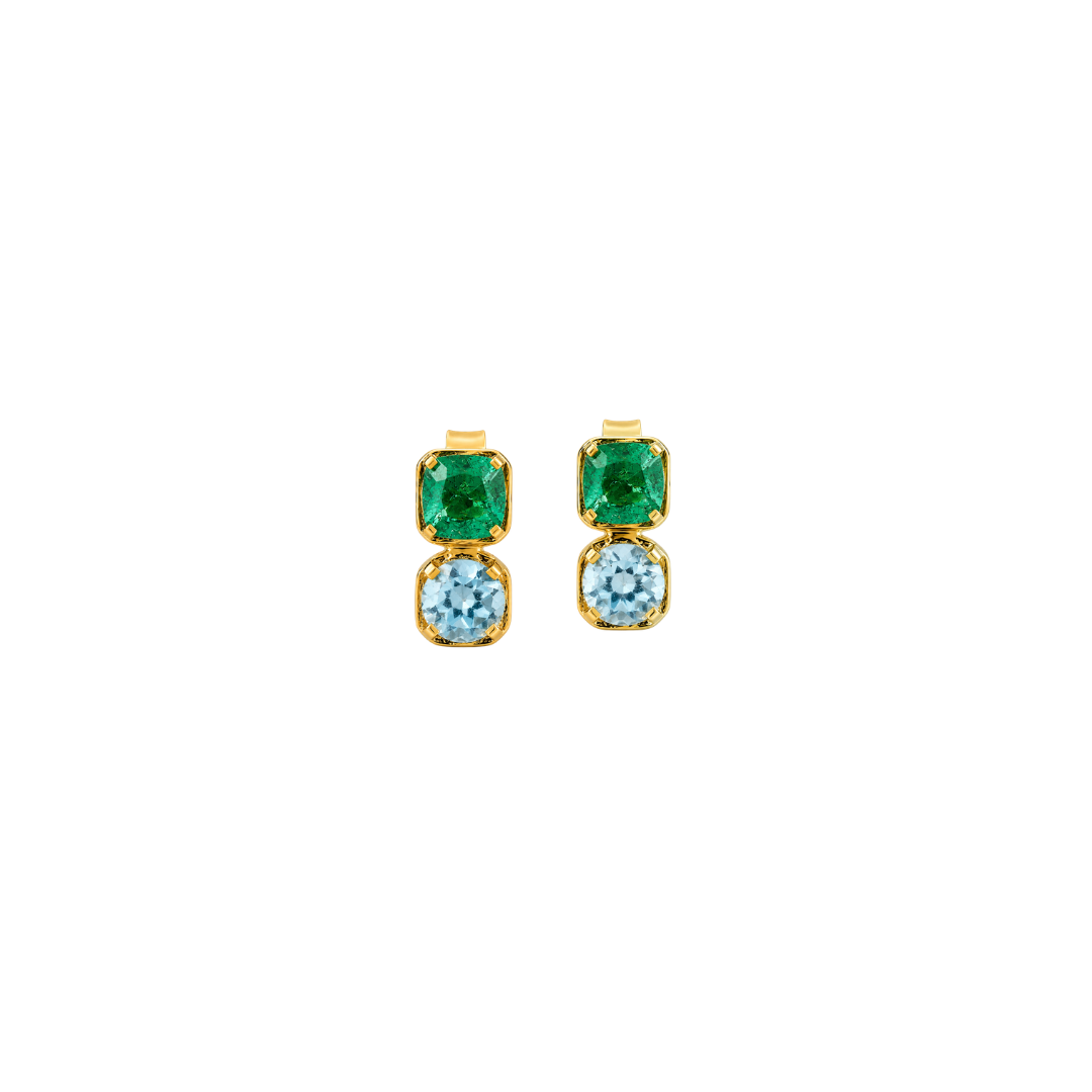 Apatite and Swiss Blue Topaz Studs – Henri Noël
