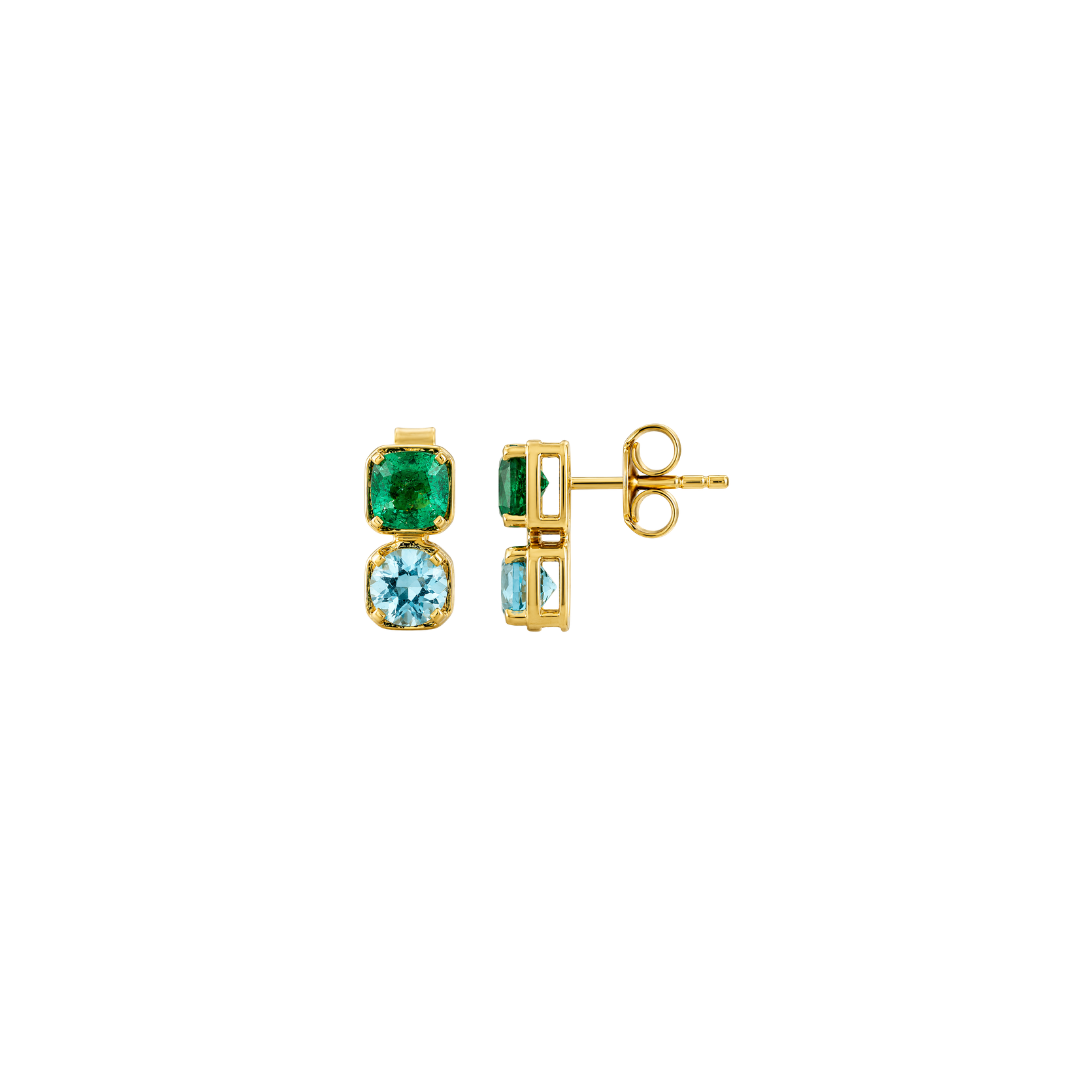 Apatite and Swiss Blue Topaz Studs – Henri Noël