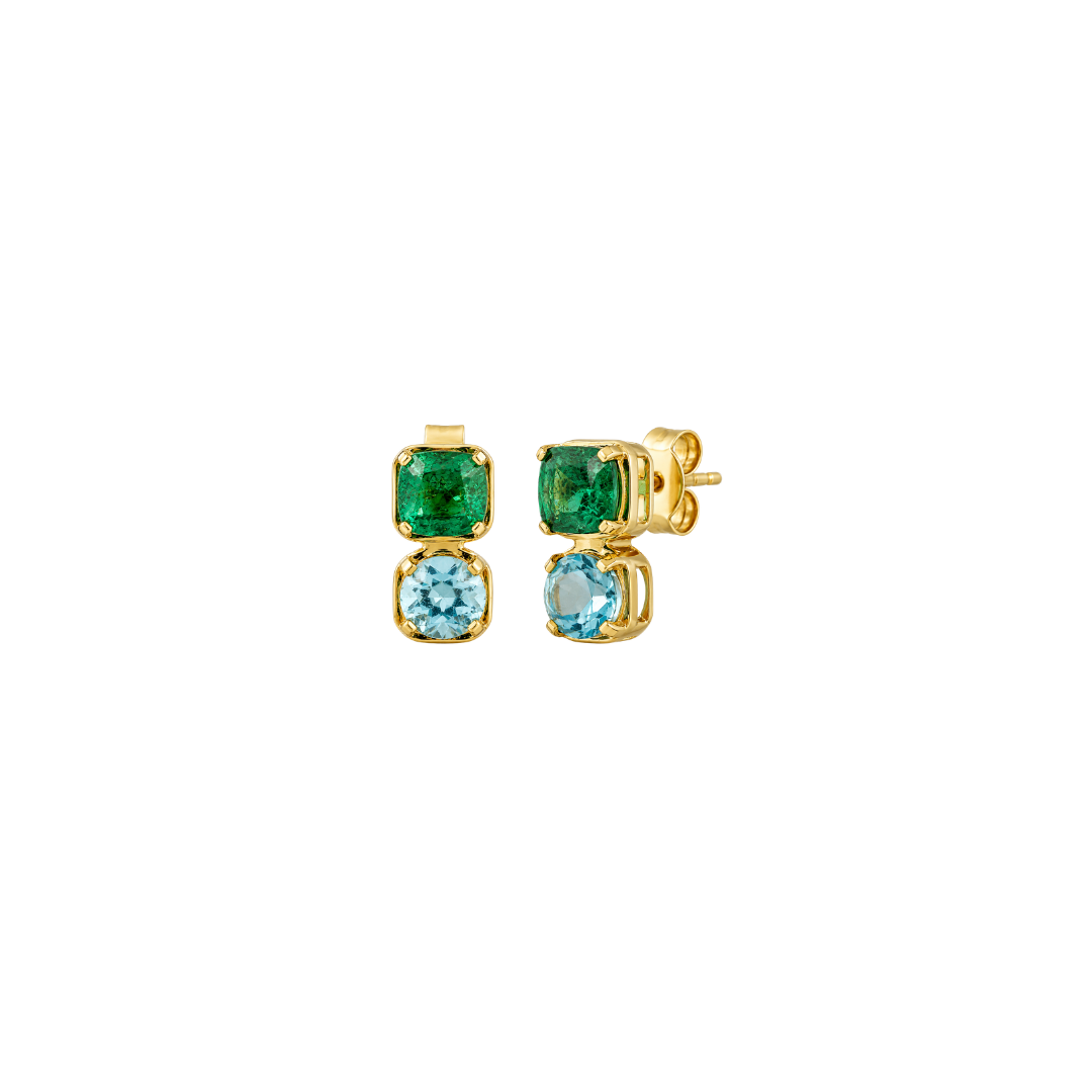 Apatite and Swiss Blue Topaz Studs – Henri Noël