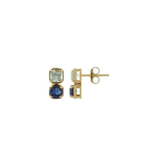 Aquamarine & Kyanite Bloom Studs