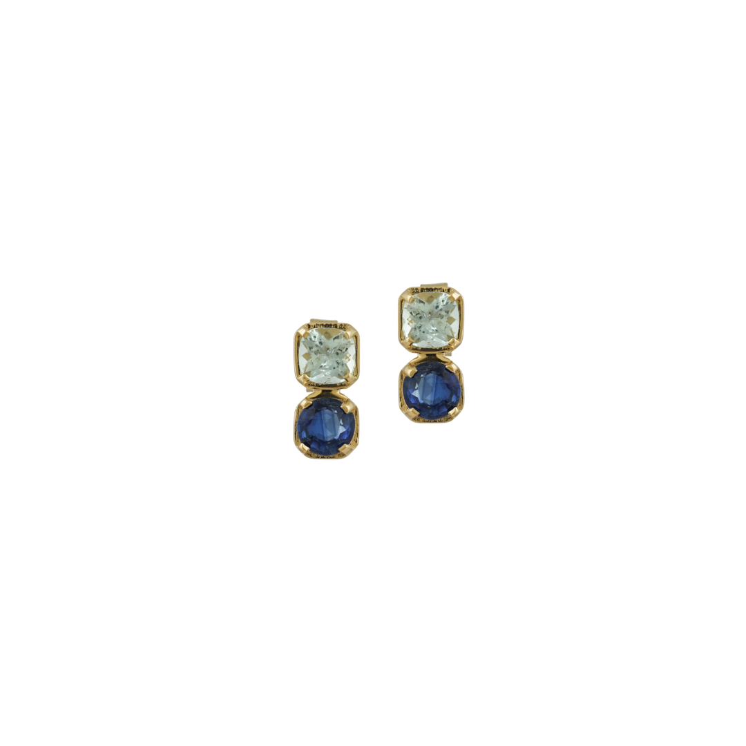 Aquamarine & Kyanite Bloom Studs