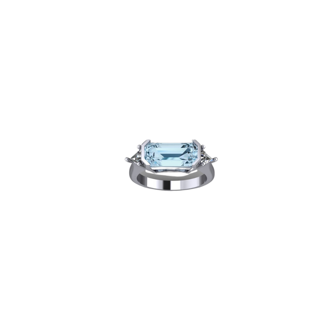 Aquamarine and Diamond Ring – Henri Noël