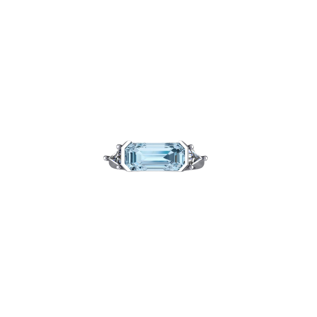Aquamarine and Diamond Ring – Henri Noël