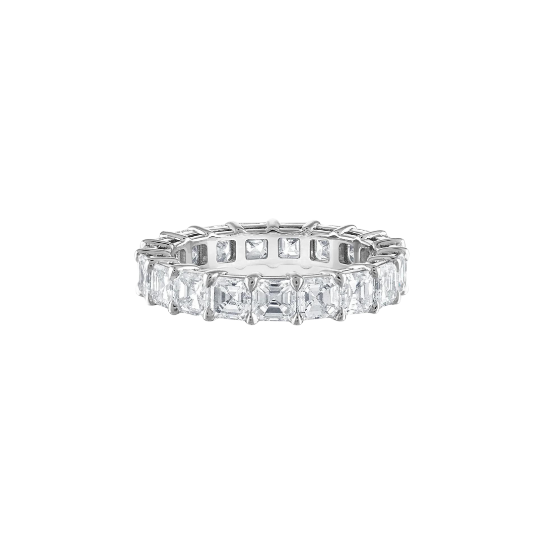 Asscher Diamond Eternity Band – Henri Noël