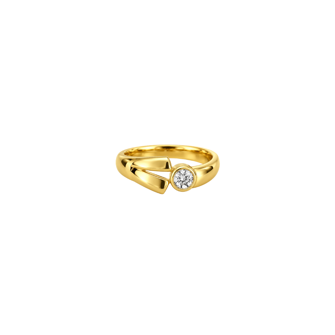 Asymmetrical Bezel Diamond Ring – Henri Noël