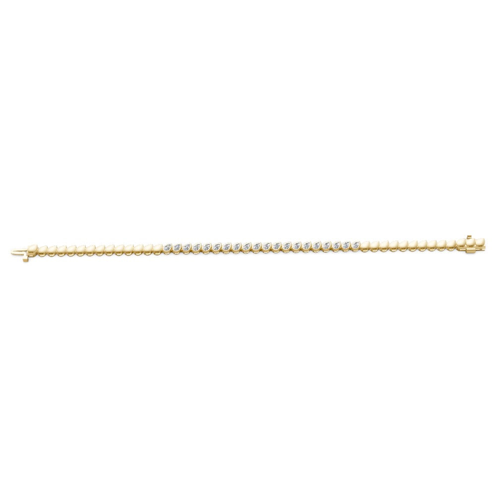 Asymmetrical Bezel Pear Cut Diamond Tennis Bracelet – Henri Noël