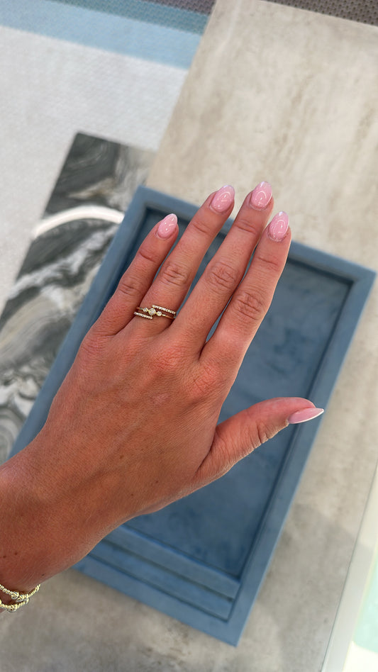 Three Diamond Crossover Ring – Henri Noël
