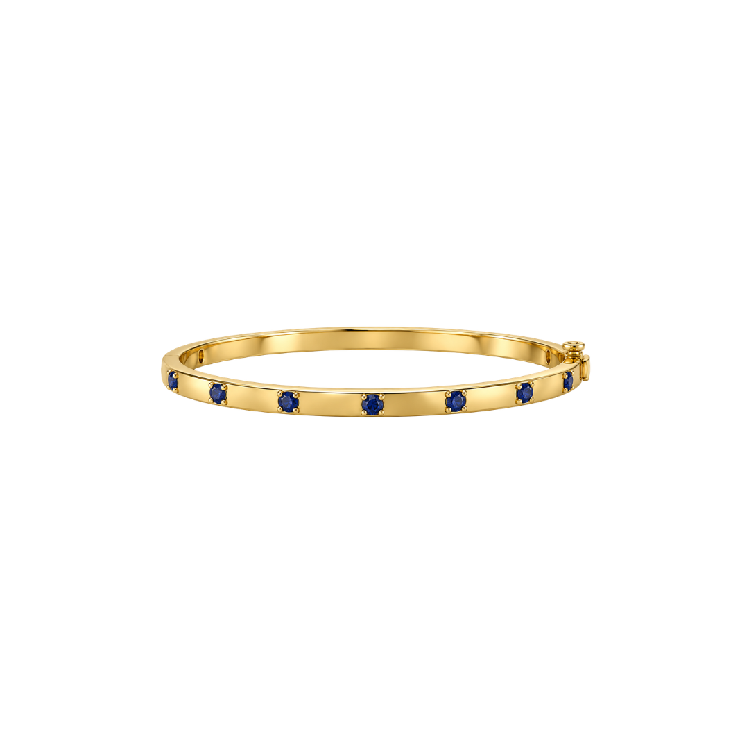 Blue Sapphire Flush Set Bangle