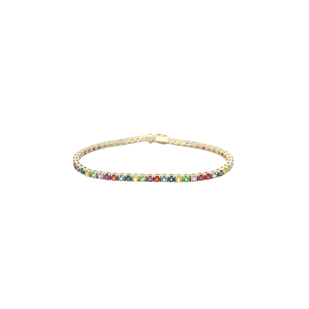 Rainbow Sapphire Tennis Bracelet