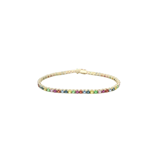 Rainbow Sapphire Tennis Bracelet