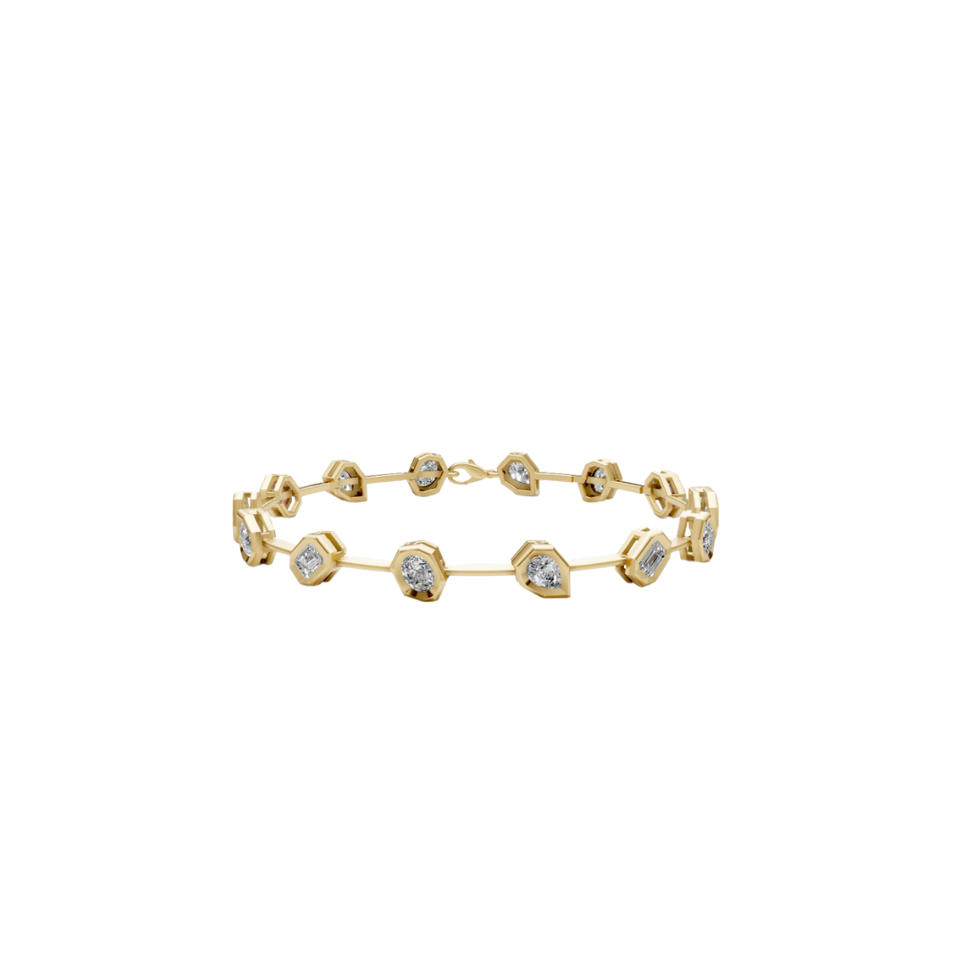 Fancy Shaped Spaced Bezel Tennis Bracelet