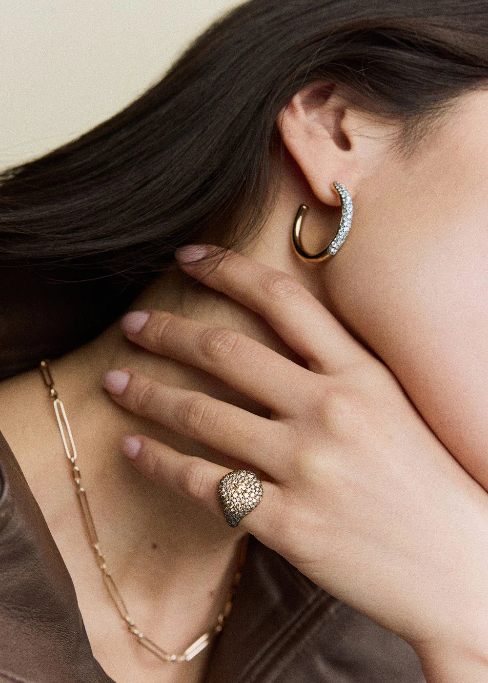 Lucy Delius- Antique Finish Cognac Diamond Signet Ring – Henri Noël
