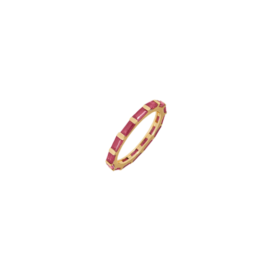 Baguette-Cut Ruby Eternity Band