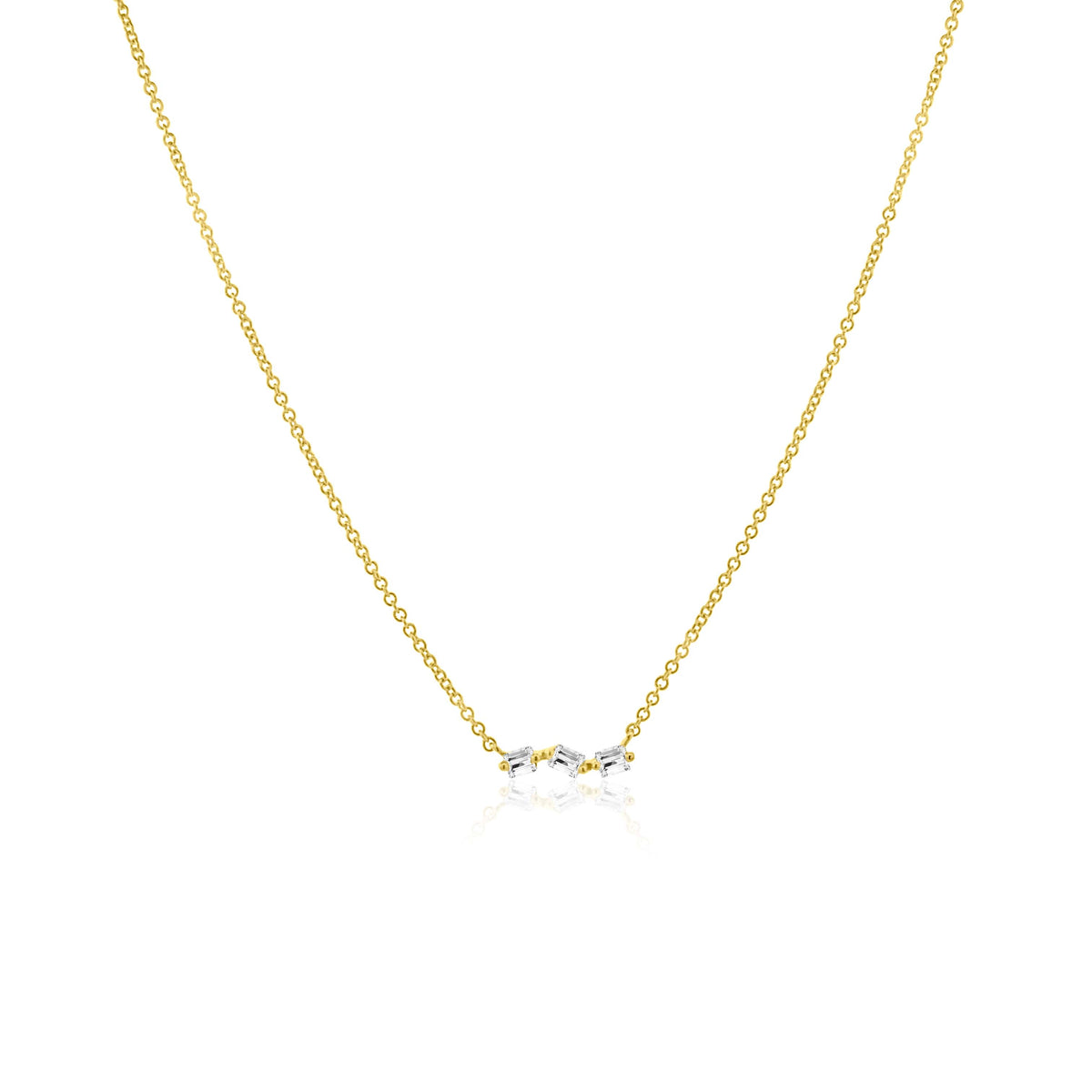 Baguette Trio Diamond Necklace – Henri Noël