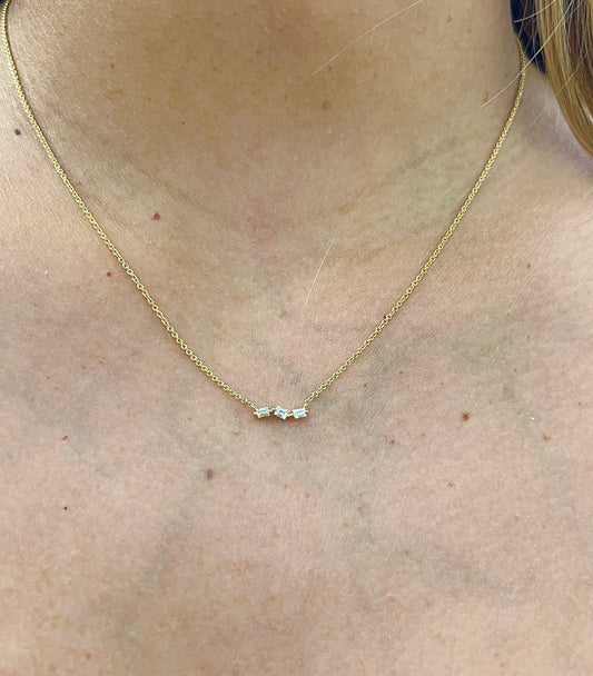 Baguette Trio Diamond Necklace – Henri Noël