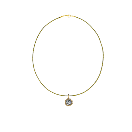 Bamboo Bezel Diamond Pendant