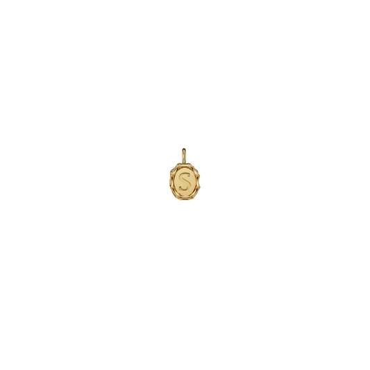 Bamboo Initial Charm Necklace - Small