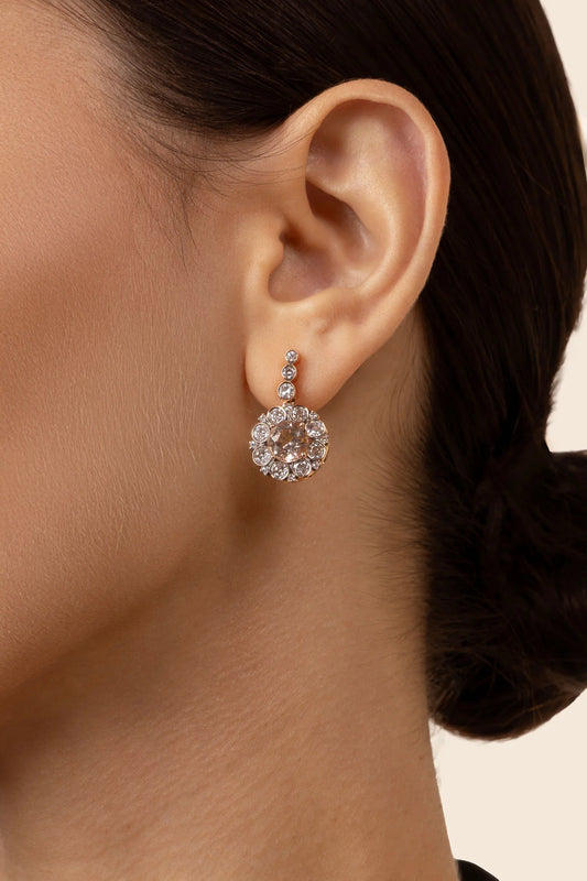 Selim Mouzannar - Beirut Rosace Earrings- Morganites-Diamonds