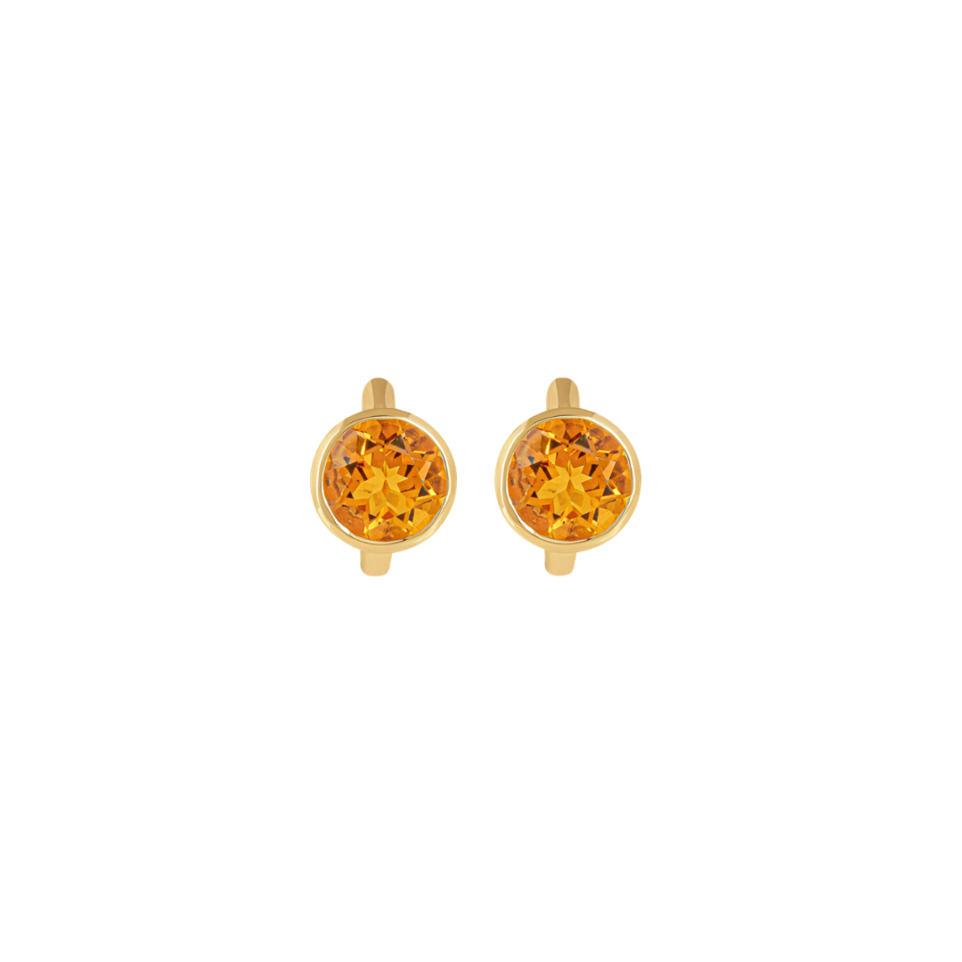 Bezel Citrine Mini Huggies