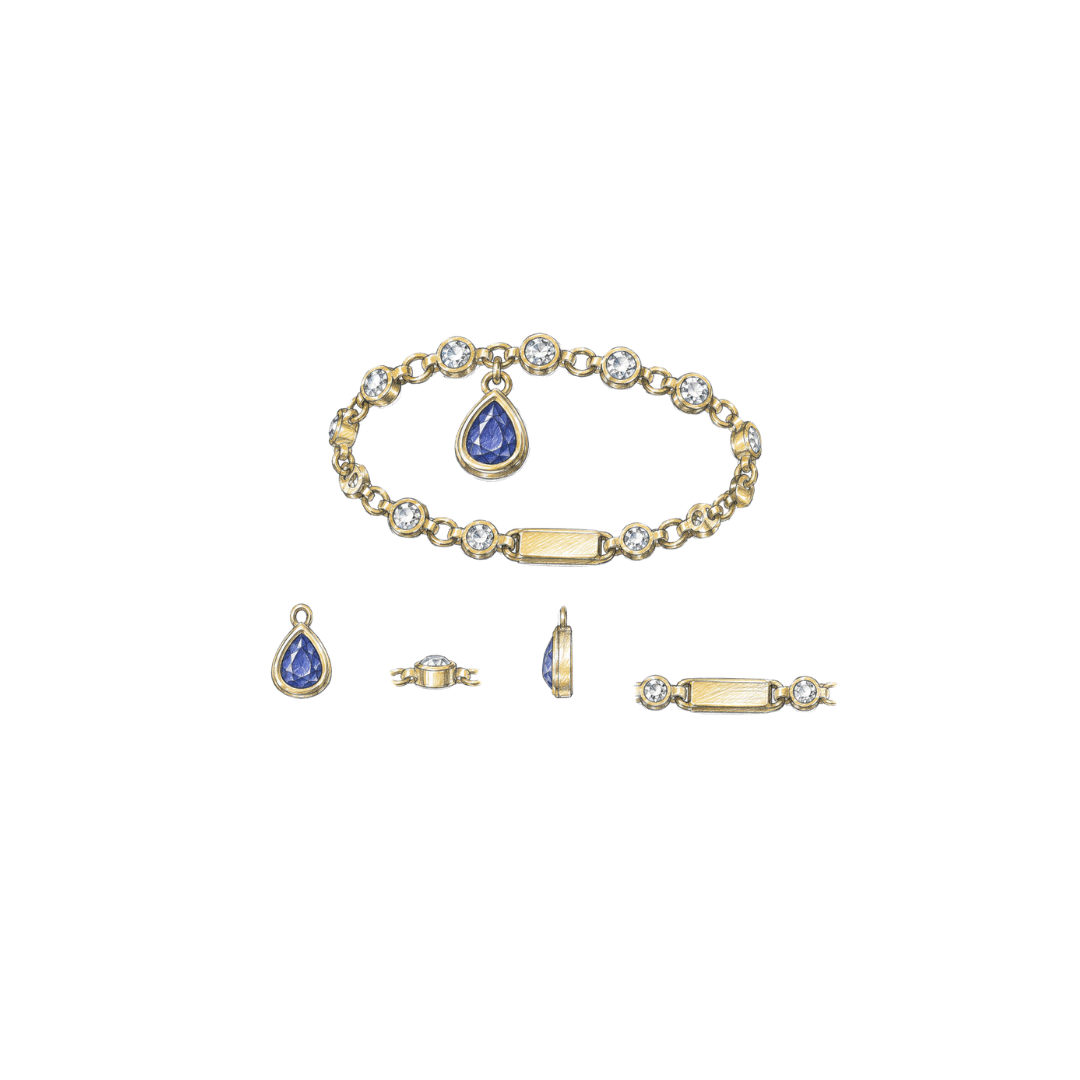 Bezel Diamond Chainlink Bracelet