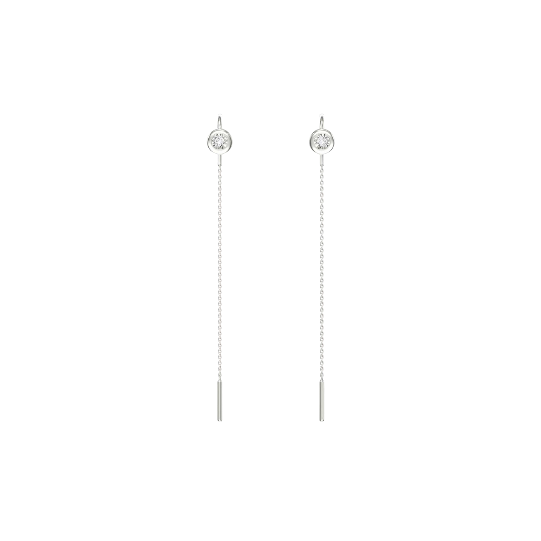 Bezel Diamond Earring Threaders – Henri Noël