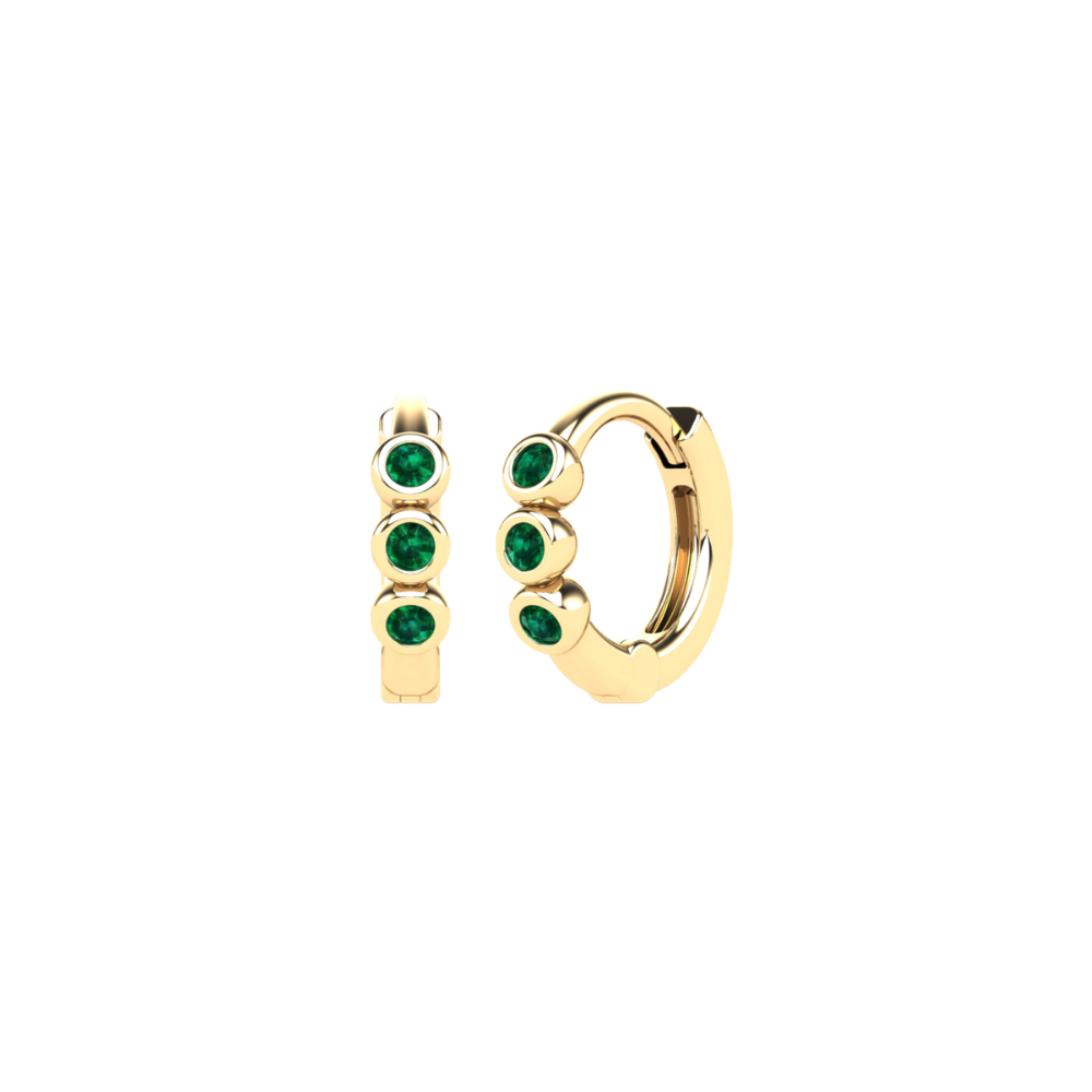 Bezel Emerald Huggies – Henri Noël