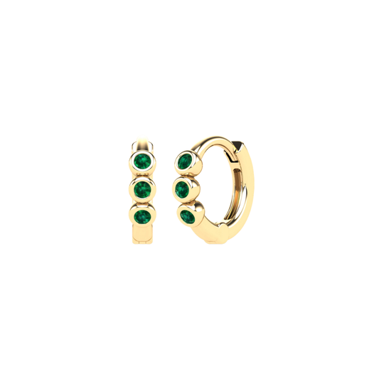 Bezel Emerald Huggies – Henri Noël