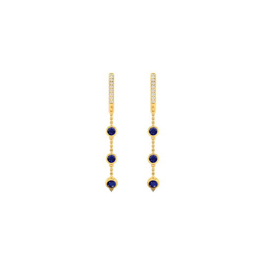 Bezel Gemstone Diamond Hoop Drops