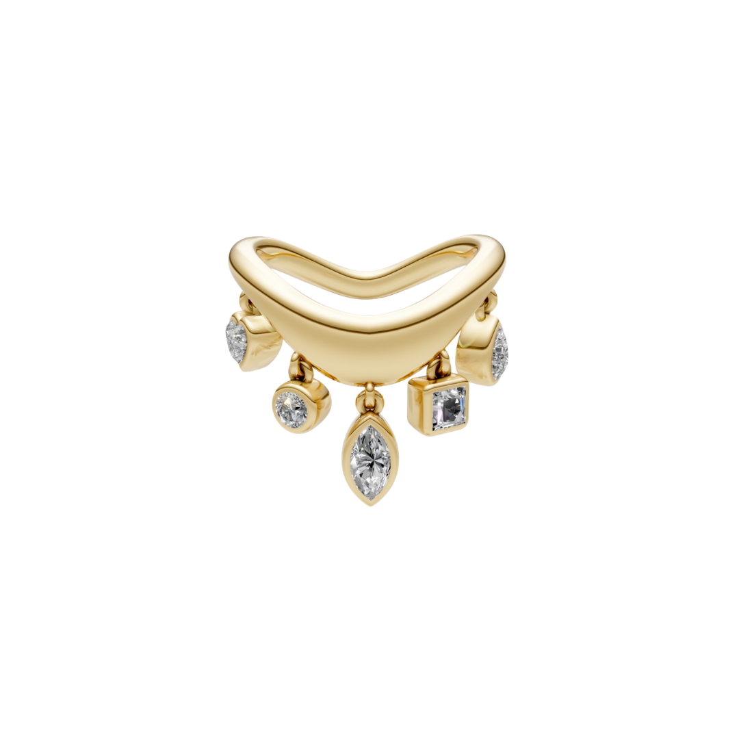 Bezel Mixed Shape Diamond Drop Ring – Henri Noël