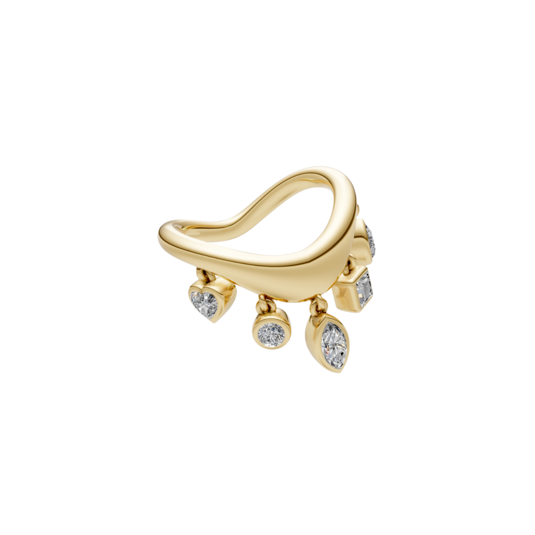 Bezel Mixed Shape Diamond Drop Ring – Henri Noël