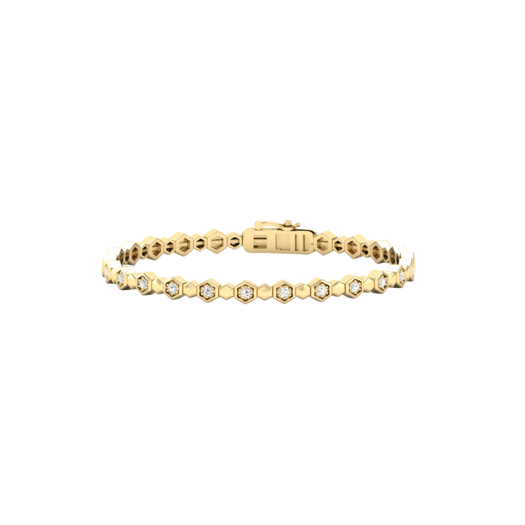 Bezel Octagonal Diamond Tennis Bracelet – Henri Noël