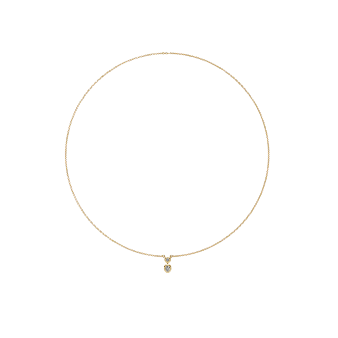 Bezel Round and Oval Diamond Pendant Necklace – Henri Noël