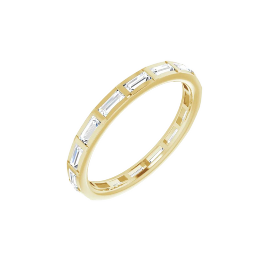 Bezel Baguette Diamond Band – Henri Noël