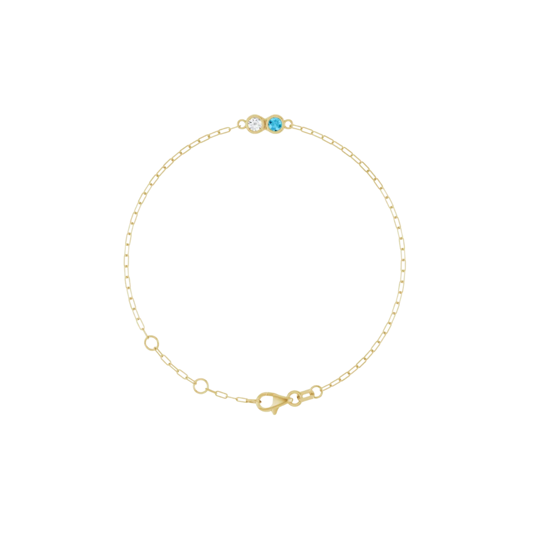 Bezel Birthstone Bracelet – Henri Noël