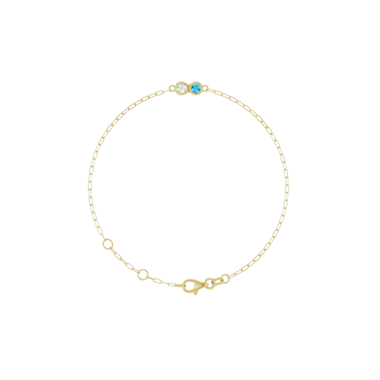 Bezel Birthstone Bracelet – Henri Noël