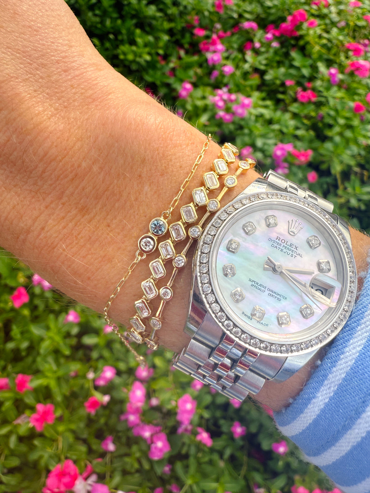 Bezel Birthstone Bracelet – Henri Noël