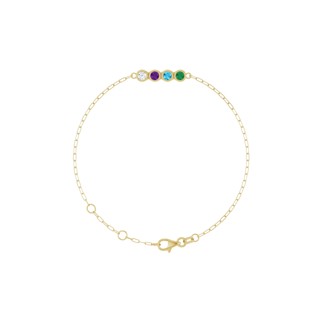 Bezel Birthstone Bracelet – Henri Noël