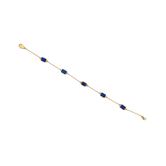 Bezel Blue Sapphire Bracelet – Henri Noël
