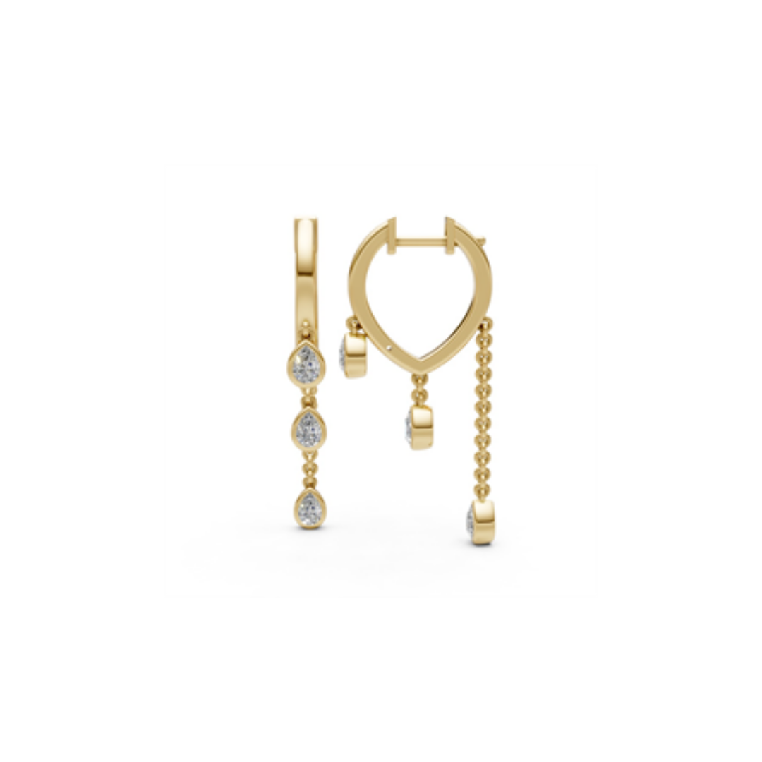 Bezel Diamond Hoop Drops – Henri Noël