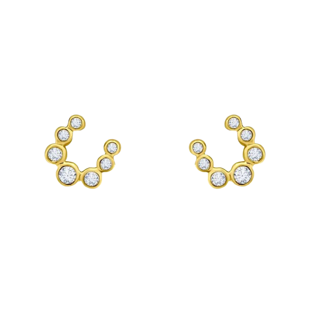 Bezel Diamond Horseshoe Studs – Henri Noël