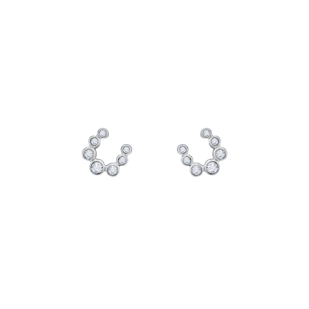Bezel Diamond Horseshoe Studs – Henri Noël