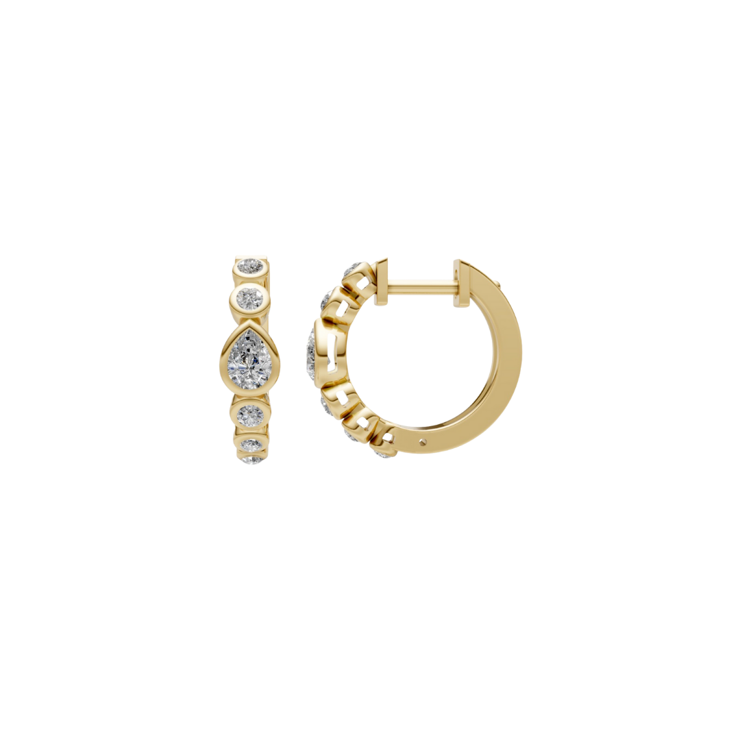 Bezel Diamond Mini Hoops – Henri Noël