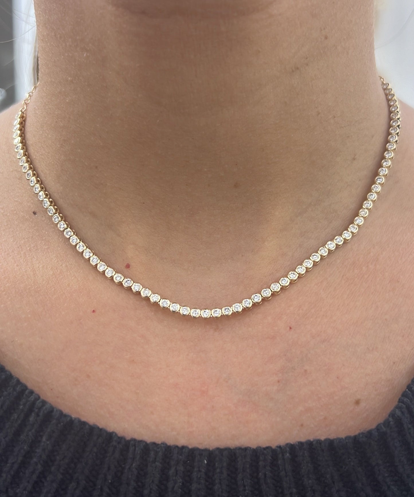 Bezel Diamond Tennis Choker – Henri Noël