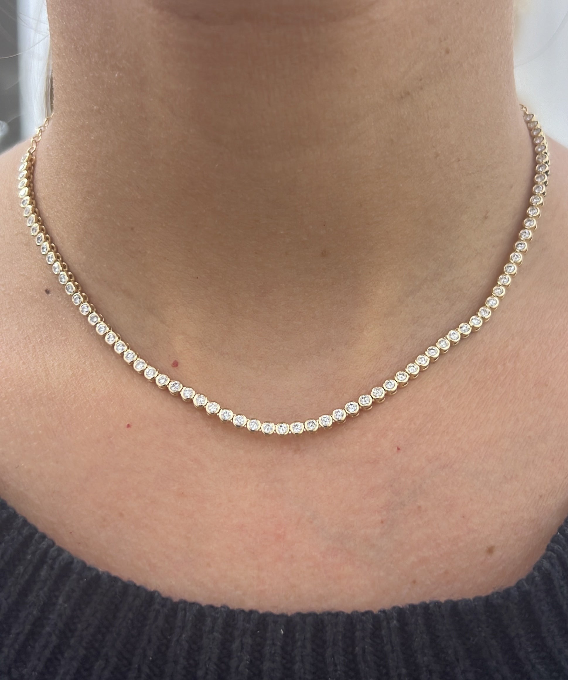 Bezel Diamond Tennis Choker – Henri Noël