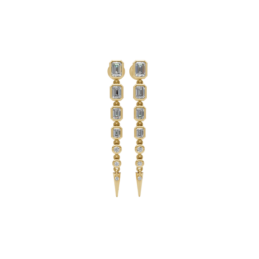 Bezel Emerald Diamond Spike Drops – Henri Noël